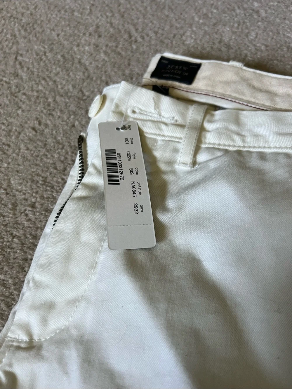 J. Crew White/Tan Chinos